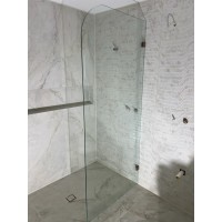 Frameless Single Panel Clear Glass Curve Corner